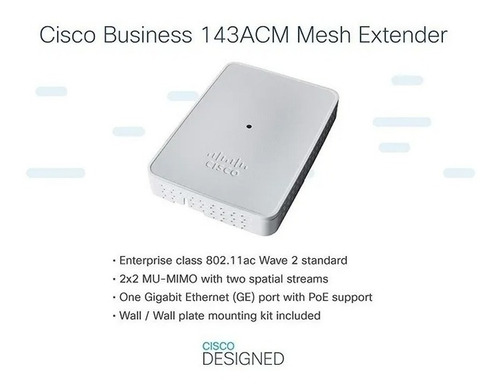 Imagen 4 de 4 de Extensor Wireless Ac Mesh Wifi Cisco Wave2 Gigabit Dual Band