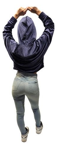 Buzo Hoodie Corto De Plush - Varios Colores