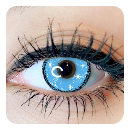 Lentes De Contacto Azul Con Brillos Pupilente Cosplay