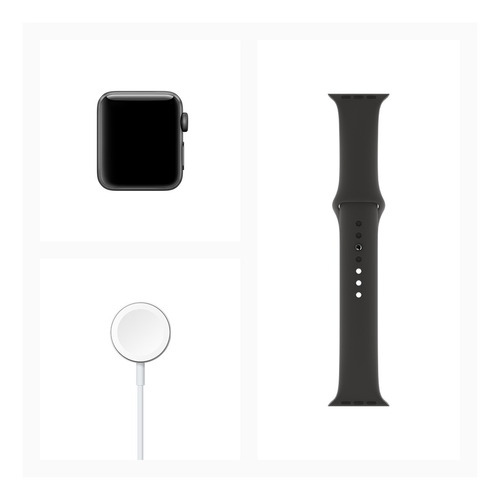 Imagem 6 de 6 de Apple Watch Series 3 (GPS) - Caixa de alumínio cinza-espacial de 38 mm - Pulseira esportiva preto