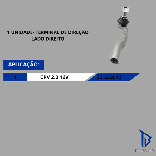 Terminal De Direçao Lado Direito Honda Crv 2012 13 14 15 16