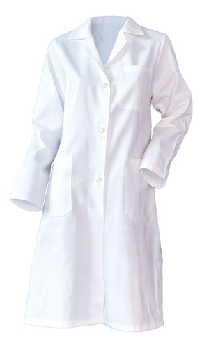 Bata Blanca Medica Unisex Uniforme De Laboratorio Con Bolsas