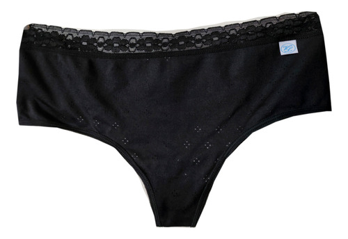 Culotteless Lycra Negro Puntilla Pique Talle Unico