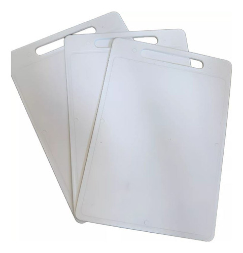 Tabla De Corte / Para Picar Plastica Lisa Blanco
