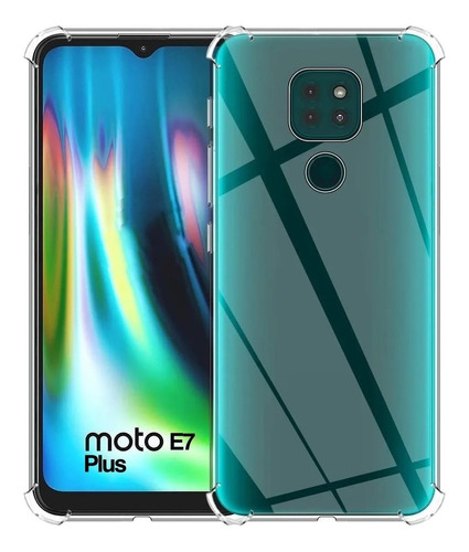 Capinha Capa Case Anti Shock Para Motorola Moto E7 Plus Cor Transparente Liso