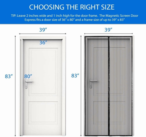 Cortina De Mosquitera Magnética Para Puertas De 210 X 100 Cm