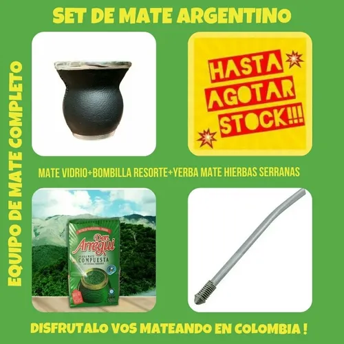 comprar Set De Mate Argentino! Mate+bombilla+yerba Mate 500 Gr !