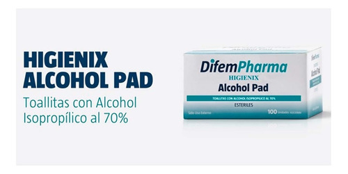 Imagen 7 de 9 de Alcohol Pad Toallitas Desinfectantes Higienix 100 Unds..