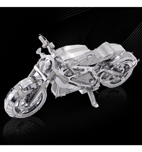 Modelo De Ensamblaje De Motocicleta De Metal Con Rompecabeza