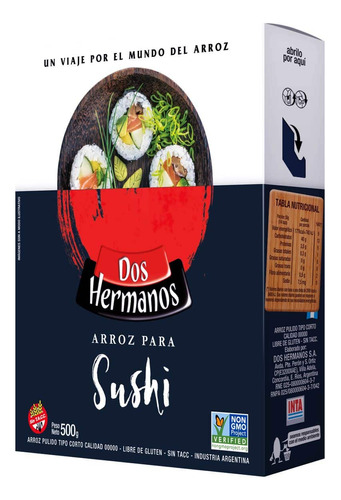 Arroz Koshihikari Para Sushi Dos Hermanos X 500 Grs.