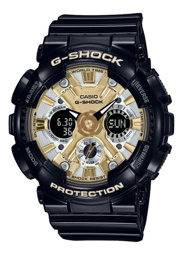 Reloj Casio G-shock Gma-s120gb-1a Original Para Dama Ewatch Color De La Correa Negro Color Del Bisel Negro Color Del Fondo Dorado