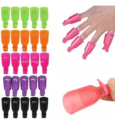Capuchon Removedor Extracción Uñas Esculpida Gel Acrílico X5