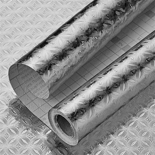 Papel Mural 10 Mtx60 Autoadhesivo Aluminio Circulos
