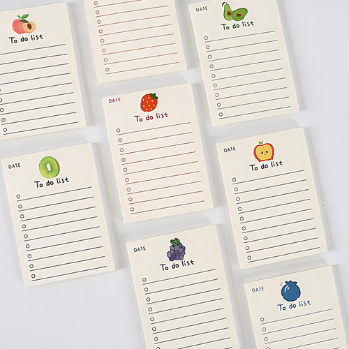 Korean Bear Fruit Non-sticky Notes Lined Memopads