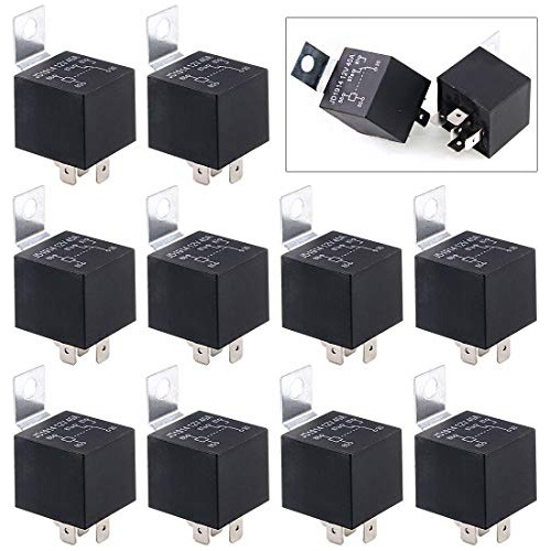 10 Piezas De Relés Eléctricos De 12v 30/40 Amperios D...