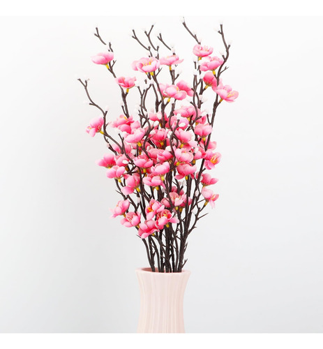 Lgege Juego De 6 Flores Artificiales De Ciruelo Rosa, Ramo D
