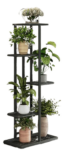 Porta Macetas De Madera Metal De 5 Capas 6 Cuencas Soporte