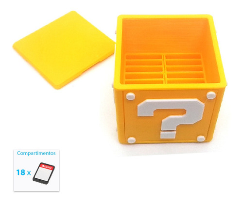 Imagem 1 de 2 de Caixa Para Cartuchos Switch Mario 18 Cartuchos
