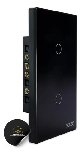 Interruptor Ekasa Zigbee 2 Botões Smart Touch Alexa Preto