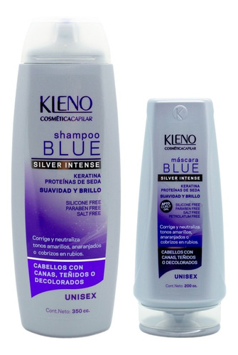 Kleno Kit Blue Matizador Silver Shampoo + Mascara Local