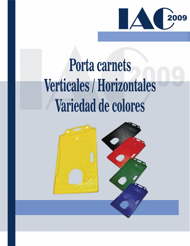 Porta Carnet Plastico Vertical Horizontal 100 Unidades