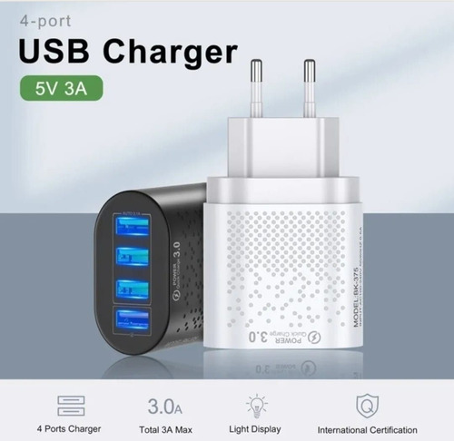 Imagen 7 de 10 de Cargador Múltiple Uslion Quick Charge 3.0 48w De 4 Puertos