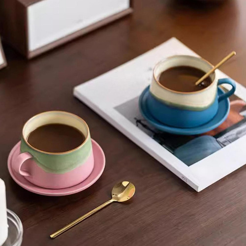 Taza De Café De Té Decoración Del Hogar Con Una Azul