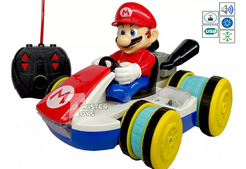 Carro Control Remoto Mario Kart Luces Sonido Mario Bros