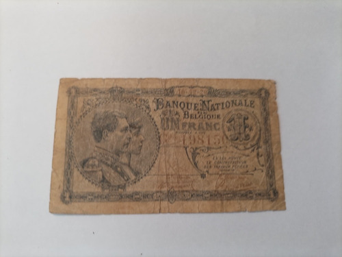 Billete Un Franco Bélgica 10/12/1920