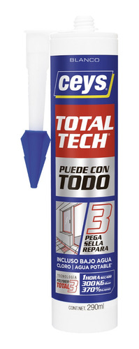 Adhesivo Y Sellador Totaltech Cartucho Blanco 290 Ml Ceys