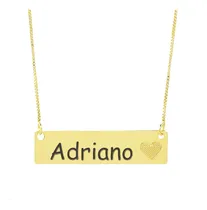 Comprar Colar Chapinha Coração Gravação Personalizada Nome Adriano B