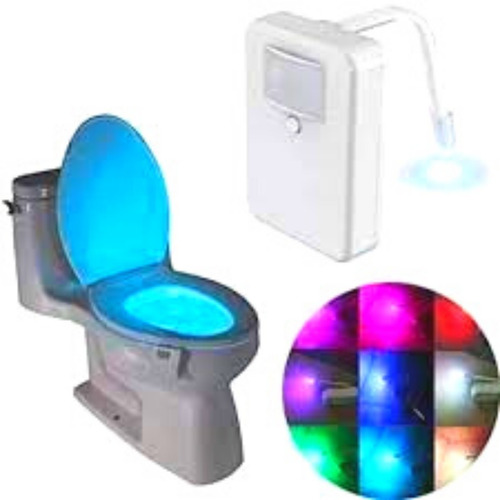 Imagem 2 de 6 de Lâmpada Sensor De Presença 8 Cores Para Vaso Sanitario