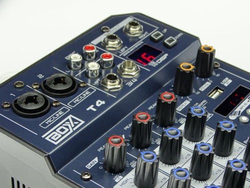 Mesa De Som 4 Canais Boxx T4 Interface Usb Lives E Gravações