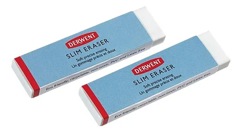 Conjunto de 2 gomas Borradores Delgados Preciso Derwent Slim
