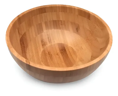 Bowl De Bambu Saladeira Grande Redondo 28cm Servir Saladas