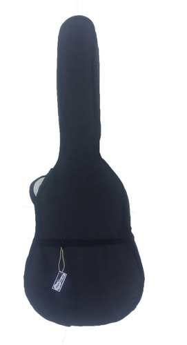 Imagen 1 de 6 de Funda Guitarra Acustica Mochila Doble Correa Negro Liso