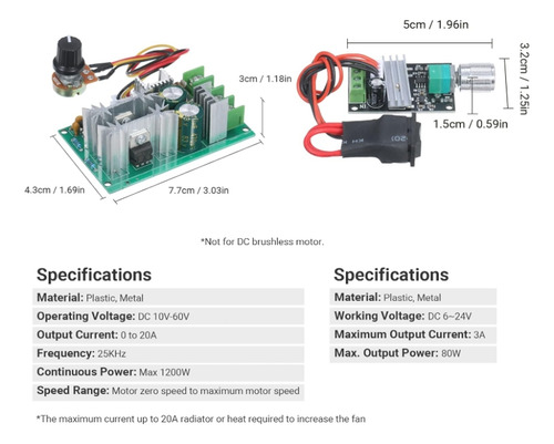 Controlador De Velocidad Pwm De 2 Piezas, Módulo De Control