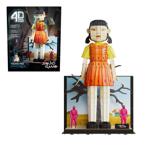 4d Build, Squid Game Young Hee, Kit De Maqueta En 3d Con 204 Piezas, Decoración De Escritorio Y Rompecabezas. Juguetes De El Juego Del Calamar Para Adultos Y Adolescentes A Partir De 12 Años.
