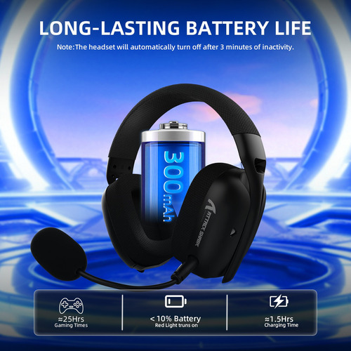 Auriculares Inalámbricos Para Juegos Attack Shark L80 Pro Color Negro