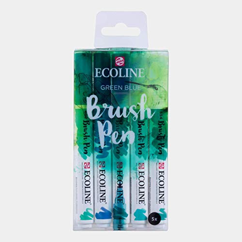 Ecoline Liquid Watercolour Brush Pen, Juego De 5 - Verde Azu