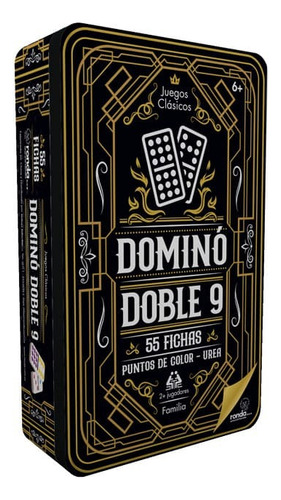 Juego De Mesa Domino Doble 9 En Lata Para Diversión Familiar