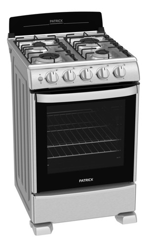 Imagen 2 de 7 de Cocina Patrick Diseño CP6855AI gas natural 4 hornallas inoxidable 220V puerta con visor