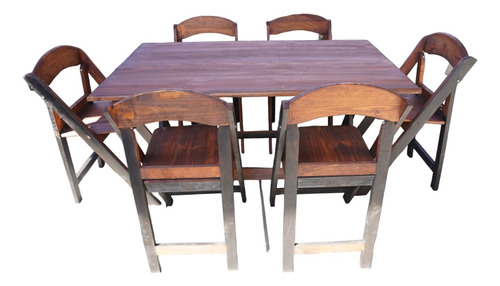 Mesa Redonda Con Sillas D'madera Plegables Excelente Calidad