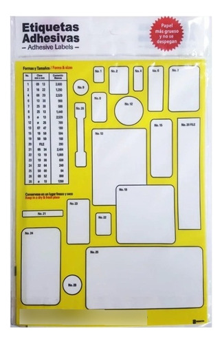 Etiqueta Adhesiva Janel 3264 No.24 Blanco 32 X 64 Mm