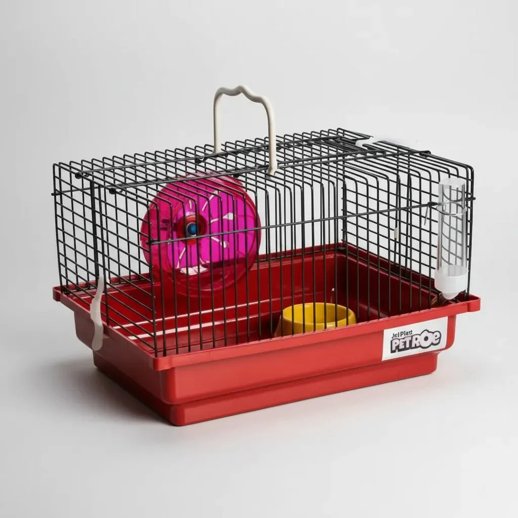 Gaiola Hamster Roedores Brasileirinha Black Metal Jel Plast Preto/Vermelho