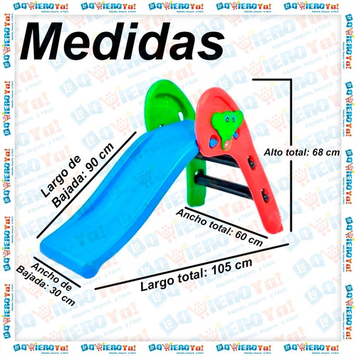 Imagen 5 de 10 de Tobogan Osito Junior Plegable 2 Escalones Rodacross + Cuotas