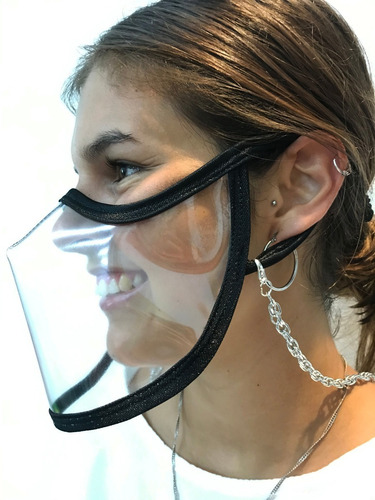 Imagen 2 de 10 de Barbijos Reutilizables Transparentes Tapaboca Lavable