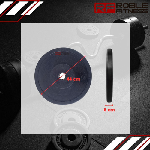 Imagen 5 de 10 de Combo 30kg Disco Bumper 5kg + 10kg Discos Olimpicos Caucho