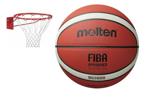 Pelota Básquet Profesional Molten B6g3800 + Aro N°7 Lmr 