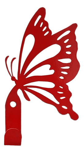 3 Porta Llaves De Pared Moderno Figura De Mariposa 1 Gancho Color Rojo